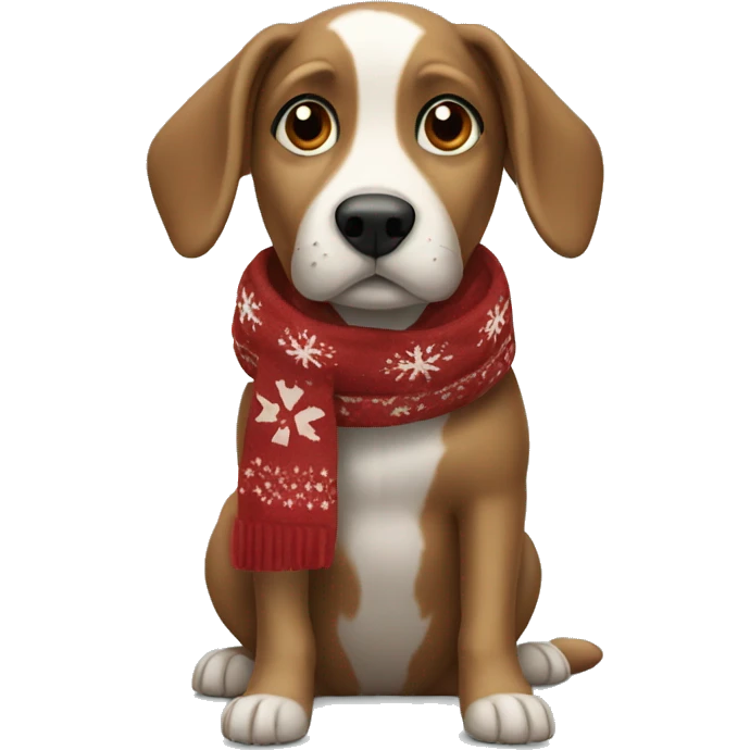 Dog in a Christmas scarf  emoji