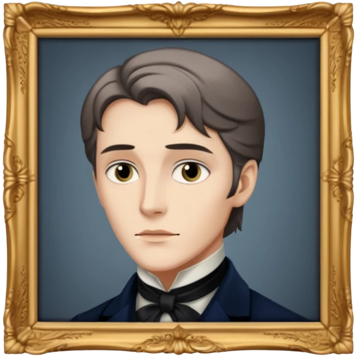 Dorian Gray looks at his portrait emoji