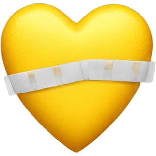 Yellow heart with Band-Aid emoji