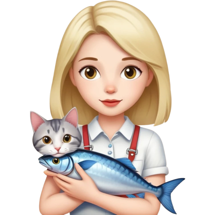 A pretty girl holding a mackerell cat breed on her arms with such a love and care  emoji