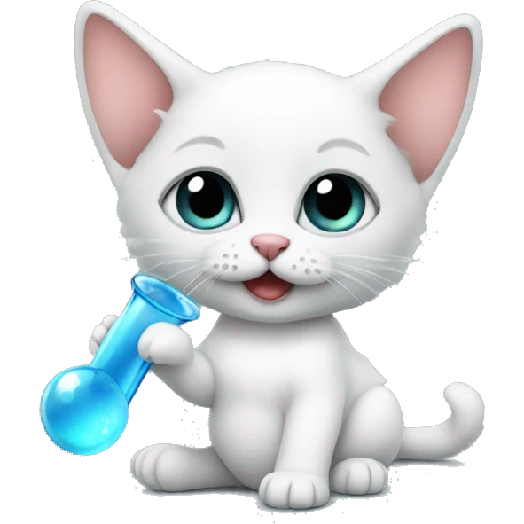 kitten holding an bubble pipe emoji