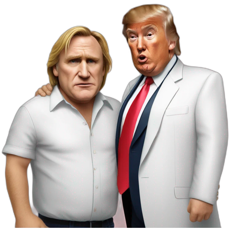 Gérard Depardieu with Donald trump emoji