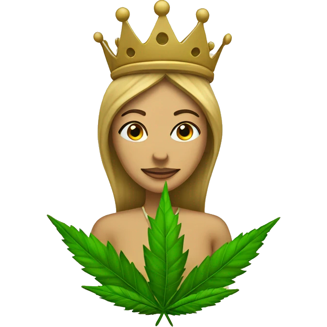Text “Hemp Queen” and a crown emoji