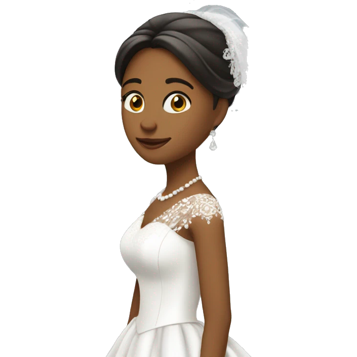 A bride with a weil in side view looking right of screen emoji