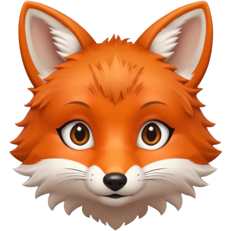 simple cute fox only face, simple eyes, only pupils emoji