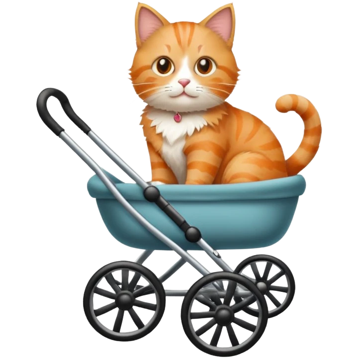 Cat in a stroller emoji