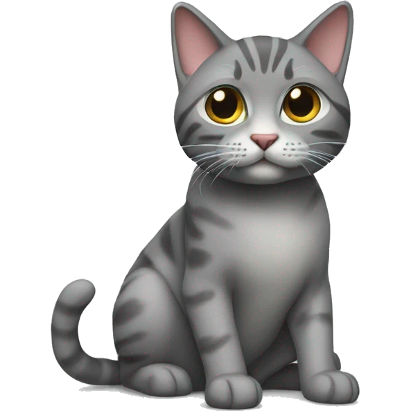 Серый котенок длинный emoji