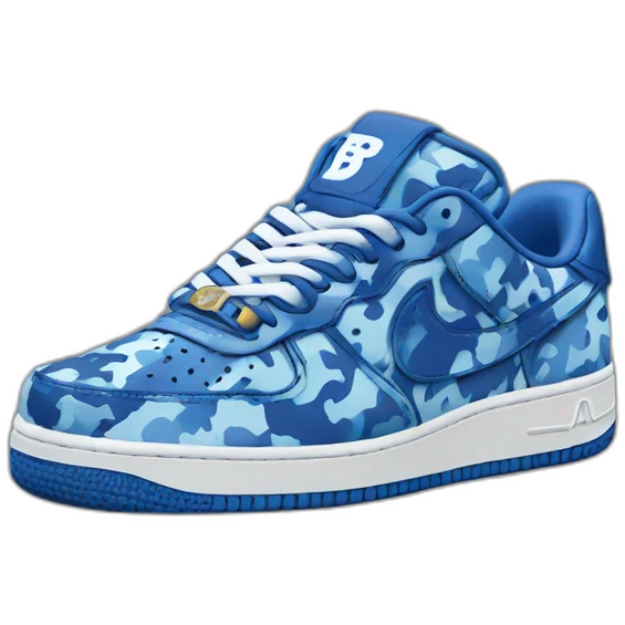 Bape x low camo blue sneakers emoji