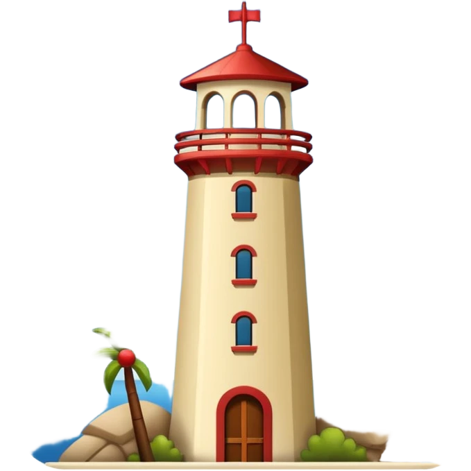 California Tower in San Diego, simple apple style emoji, no text, white background, inspired by reference photo, version 5 emoji
