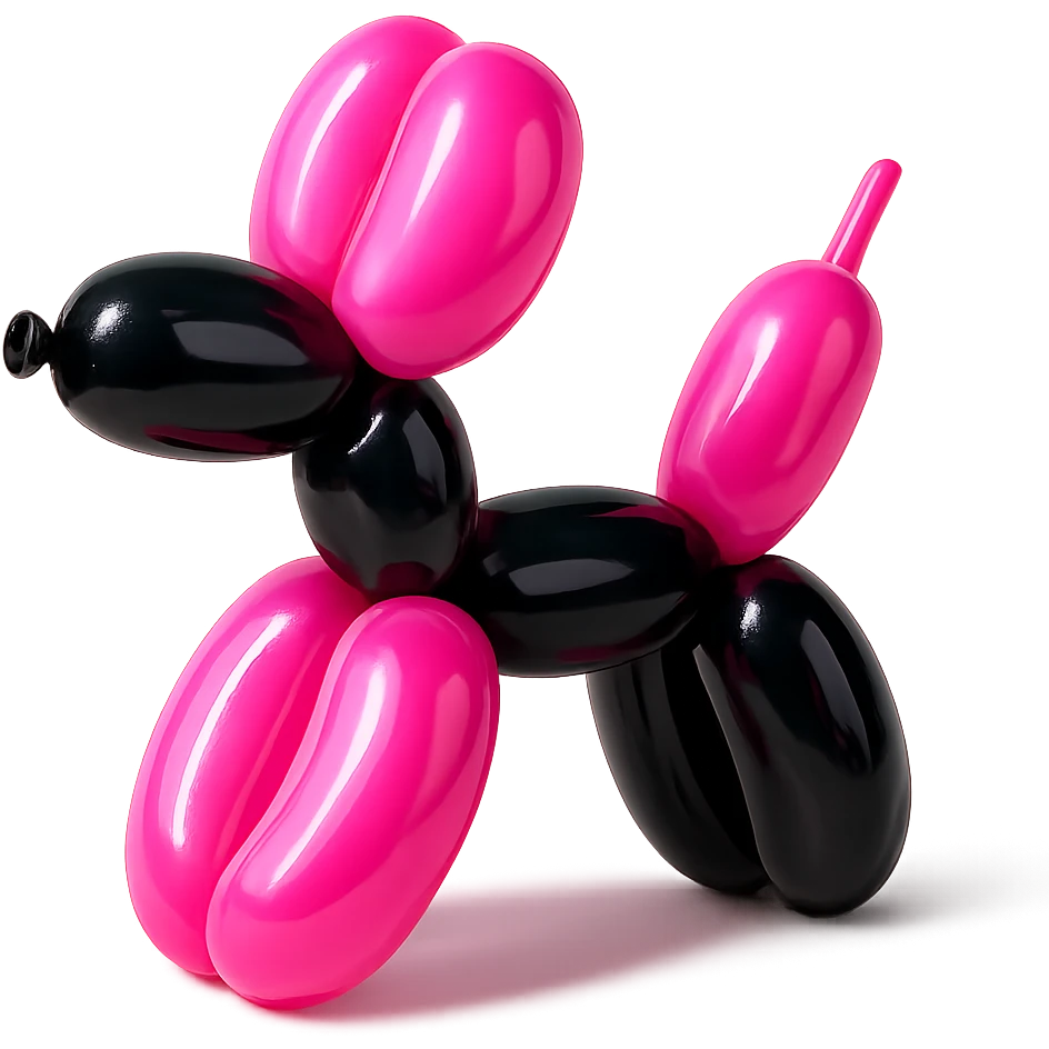 BLACKPINK-inspired object, black and pink colors, soft and inflated appearance emoji