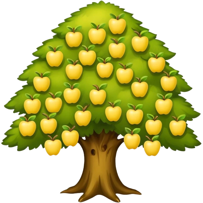 big tree with tiny yellow apples emoji
