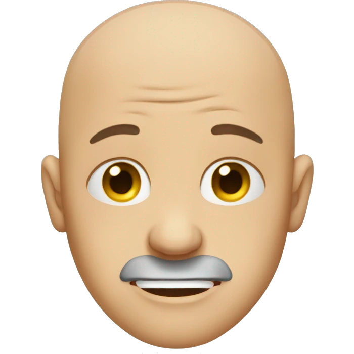 a bald guy crying emoji