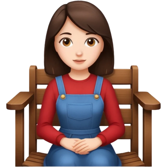 a brunette woman sitting on a chair emoji