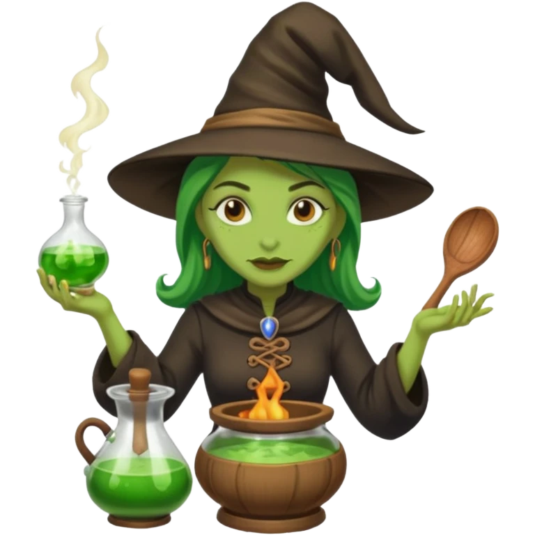 green witch cooking potion emoji