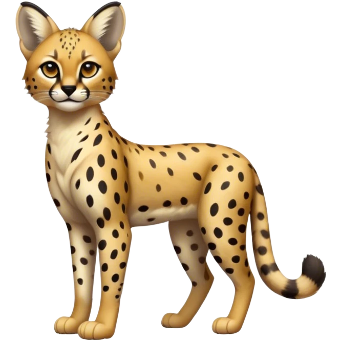 Serval-Ocelot-Cheetah-hybrid, full body emoji