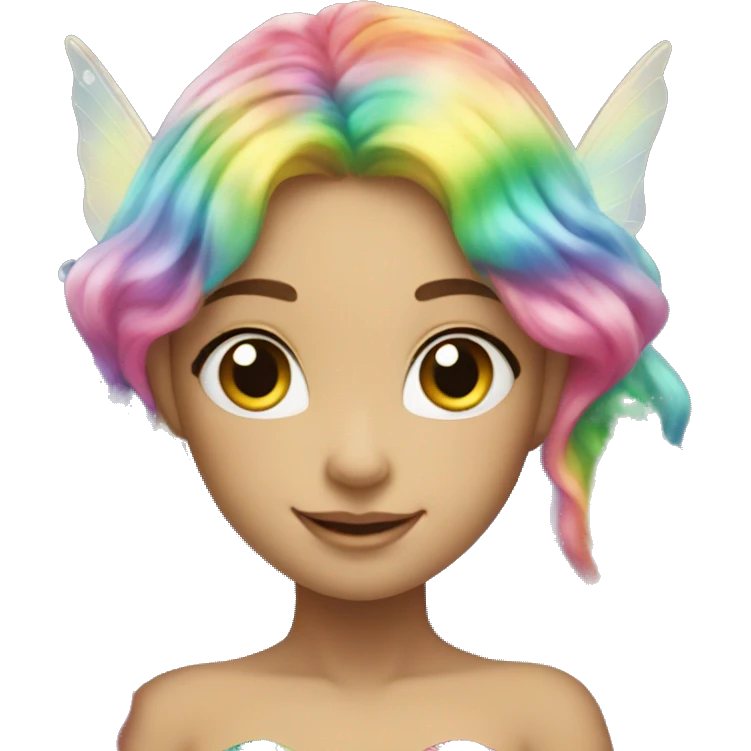 rainbow fairy with mermaid tale emoji