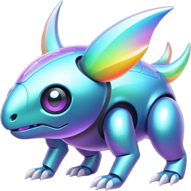 Futuristic complex iridescent aesthetic-scenery-Fakémon-creature emoji