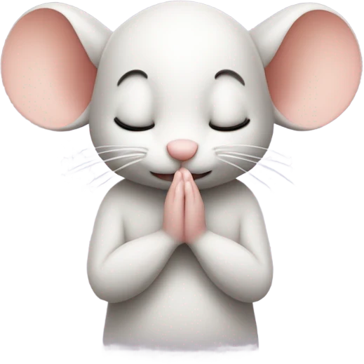 This cute-mouse praying emoji