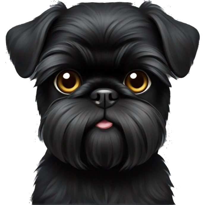 full black brussels griffon all body cute emoji