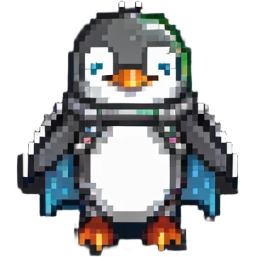 penguin with a jetpack emoji