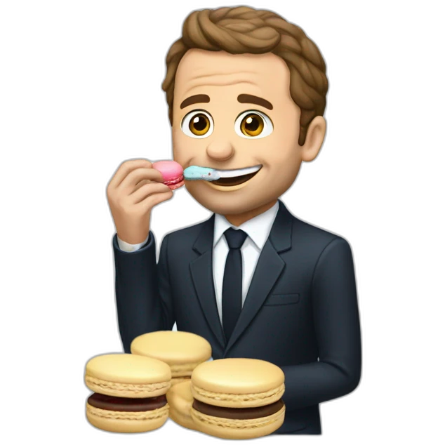 macron eating macaron emoji