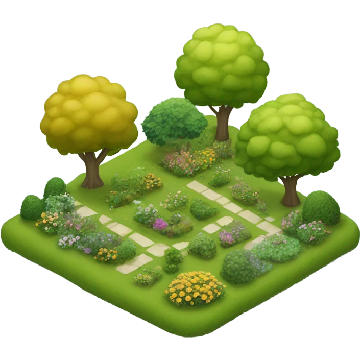 garden with three trees emoji