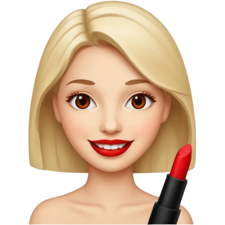 female communications operator with red lipstick emoji