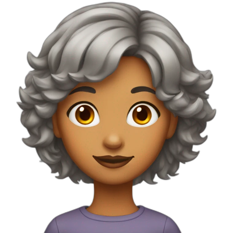 girl with Wolf hair cut orange emoji