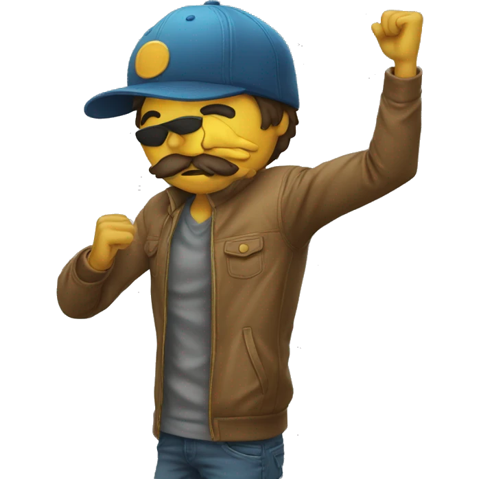 Homme qui fait un dab emoji