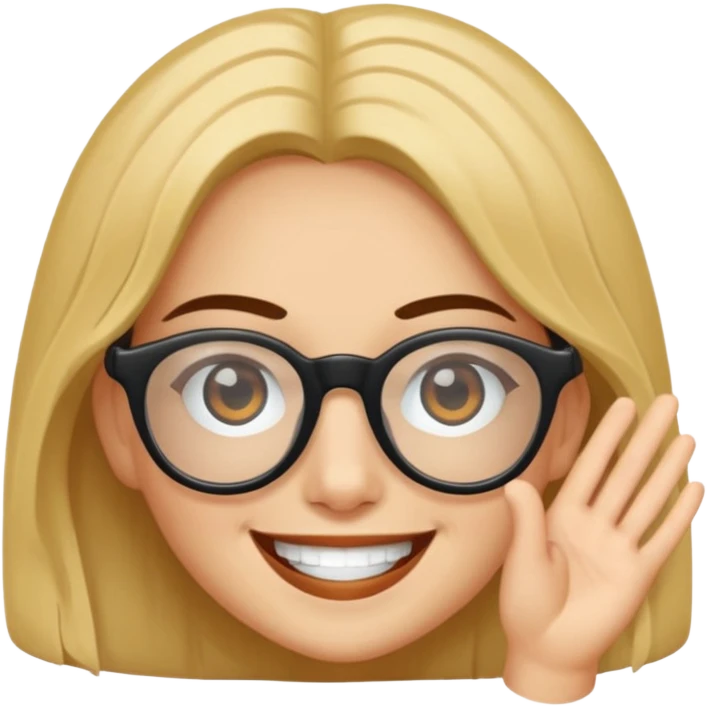 Cara sonriente guiñando el ojo, con la mano derecha lenta un poco los lentes de solo para que se vea como está guiñando el ojo emoji