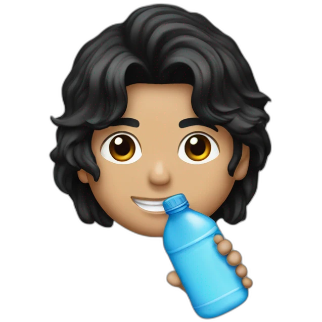 Michael Jackson with a water bottle emoji