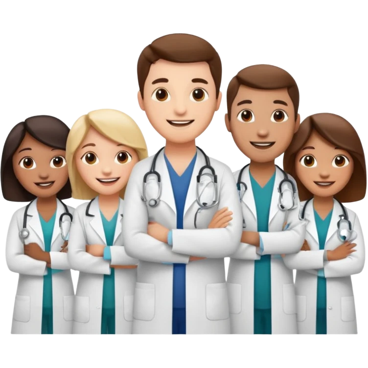 Doctors with happy smiles emoji