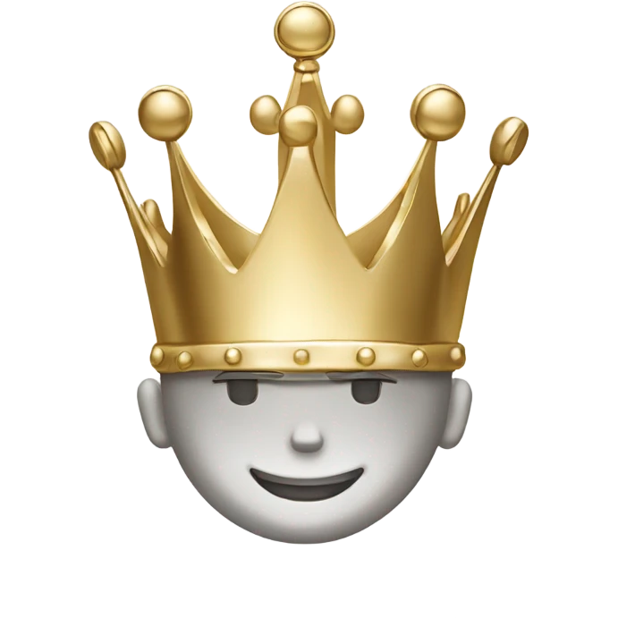 white gold rolex with a king crown emoji