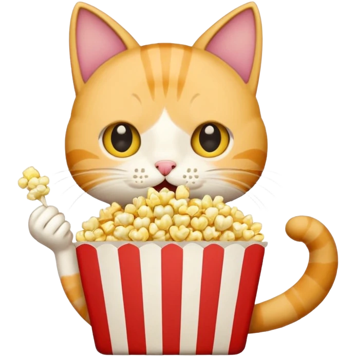 cat eating popcorn emoji