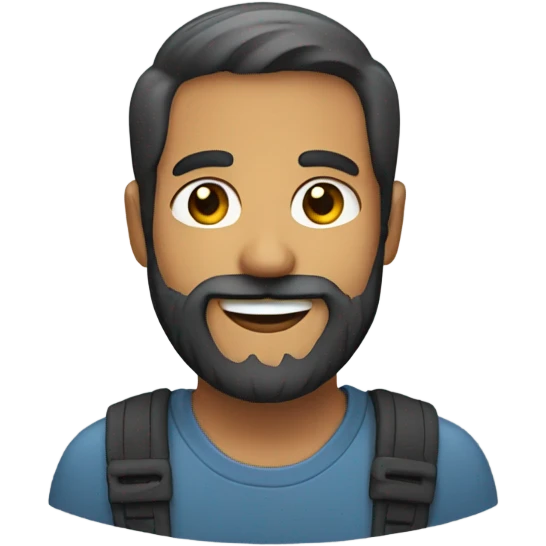 smiling male with beard emoji