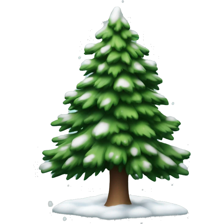 green spruce tree with snow on the branches emoji