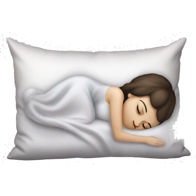 sleeping beauty brunette white girl with a silk pillow emoji