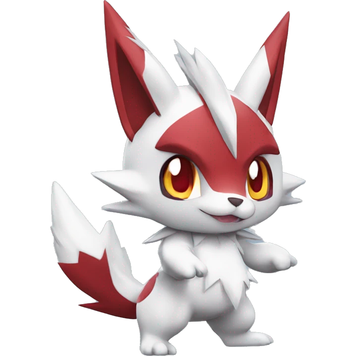 Anthro Cool Edgy Cute Chibi Shiny Zangoose-Zoroark-Fakemon-Pokémon Full Body Detailed High Quality emoji