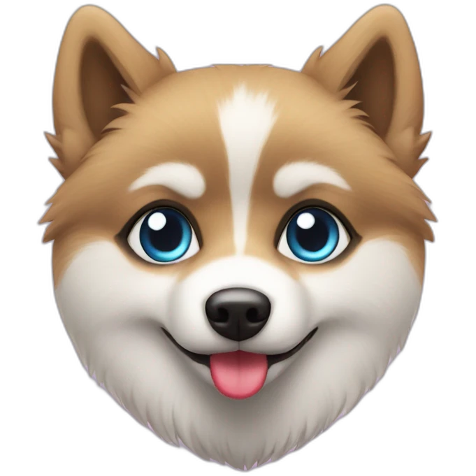 Pomsky with heart eyed emoji