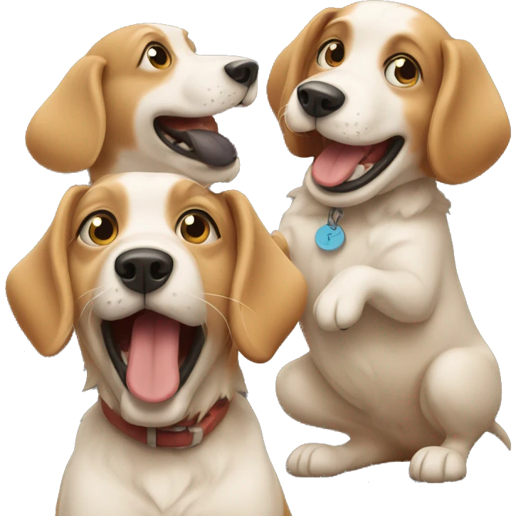 Dogs ticking each other  emoji
