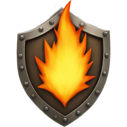 burning spiked shield emoji
