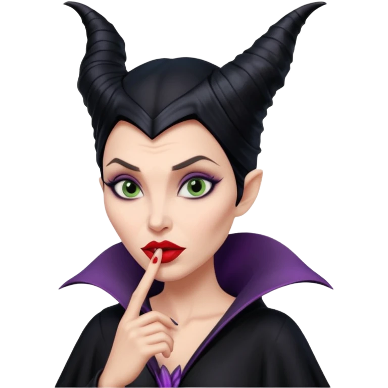 Maleficent puckering lips emoji