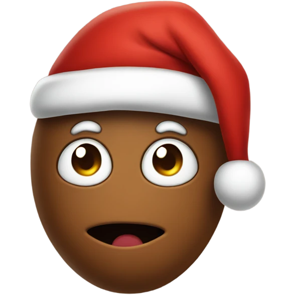 Poop wearing a Santa hat emoji