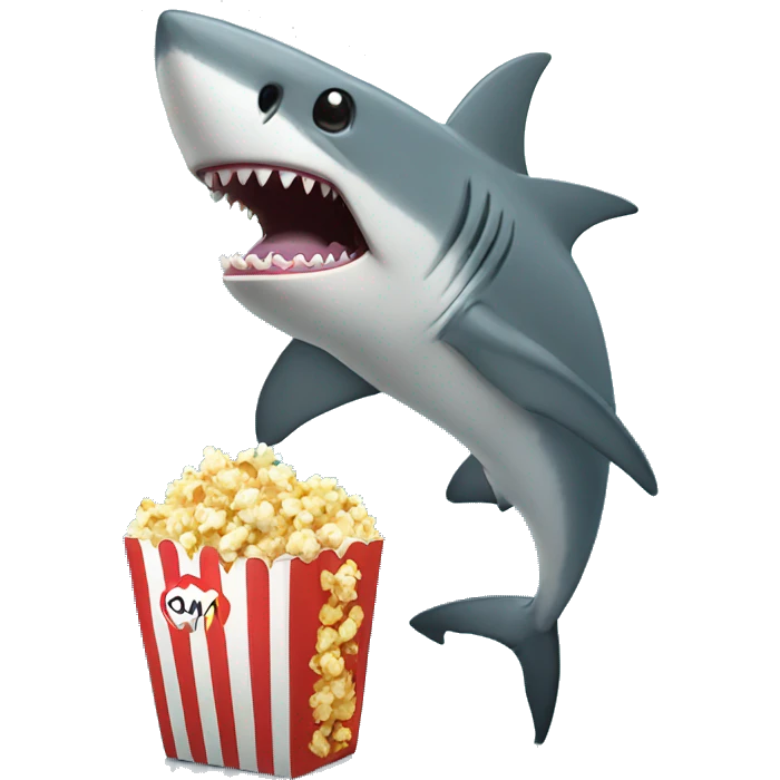 shark eating popcorn emoji
