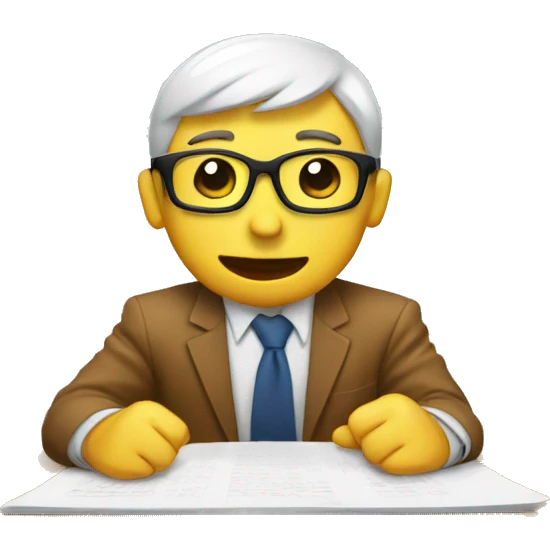 This emoticon with desk emoji