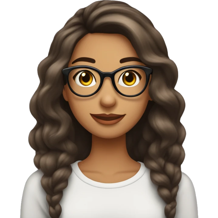 Quiero que me crees una chica cabello marrón largo hasta los hombros delgada y con lentes ten en cuenta que ella es una Travel blogger  emoji