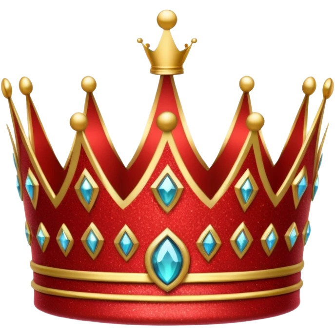 red glitter crown emoji