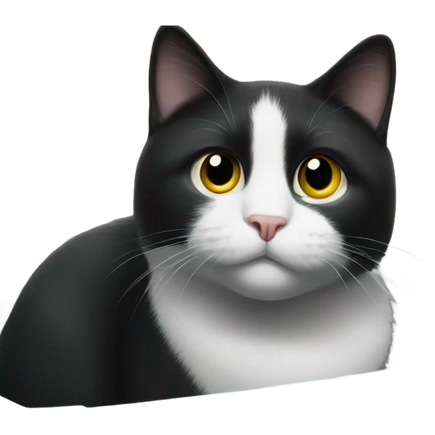 Tuxedo cat inside a dumpster  emoji