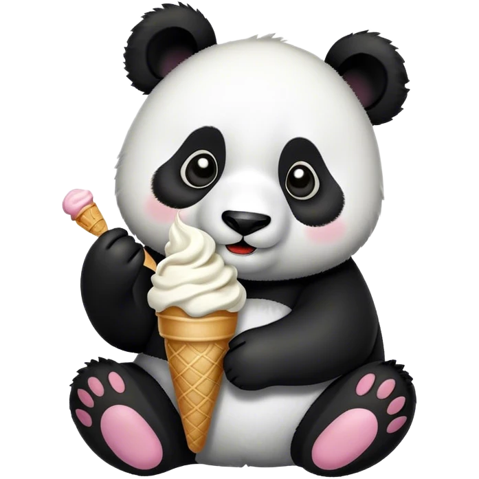 Panda eating ice cream emoji
