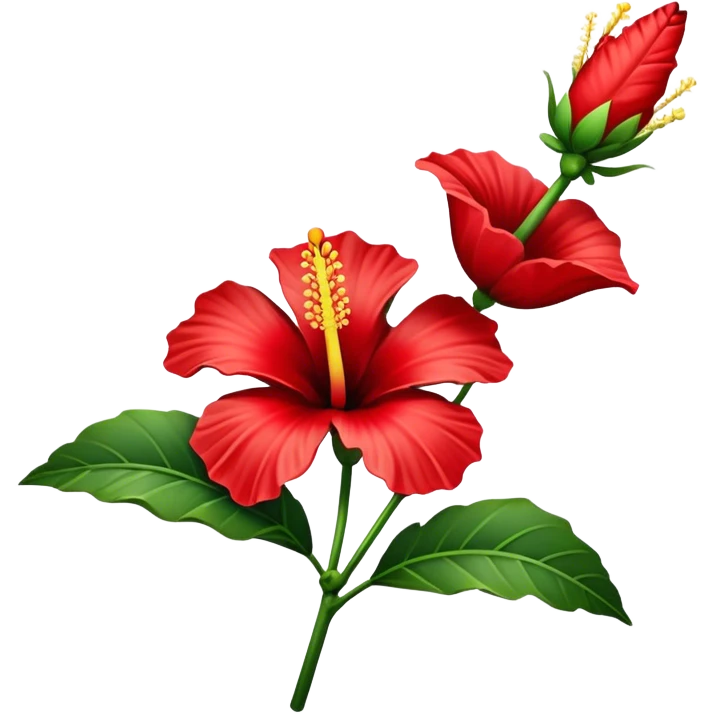 single red Hawaiian hibiscus, straight stem emoji